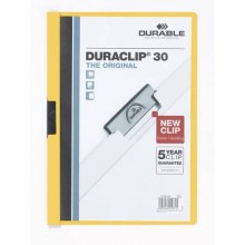 Cartellina con clip Durable DURACLIP® A4 giallo - dorso 3 mm - capacità 30 fogli 2200-04 (Conf.25)