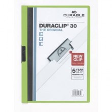 Cartellina con clip Durable DURACLIP® A4 verde - dorso 3 mm - capacità 30 fogli 2200-05 (Conf.25)