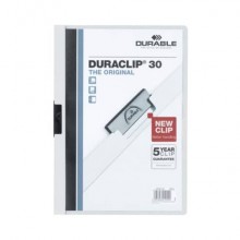 Cartellina con clip Durable DURACLIP® A4 bianco - dorso 3 mm - capacità 30 fogli 2200-02 (Conf.25)
