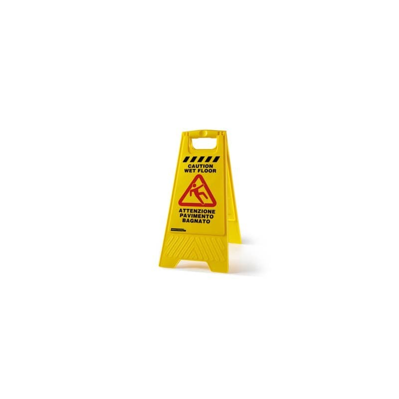 Cartello Pavimento Bagnato Perfetto Factory giallo -21x30xh62 cm 0466