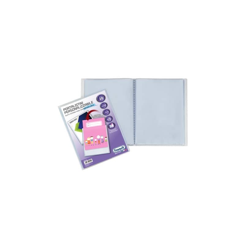 Portalistini a fogli fissi Favorit Sviluppo personalizzabili 22x30 cm - 20 buste trasparente - 400090484