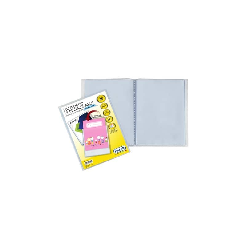 Portalistini a fogli fissi Favorit Sviluppo personalizzabili 22x30 cm - 40 buste trasparente - 400090485