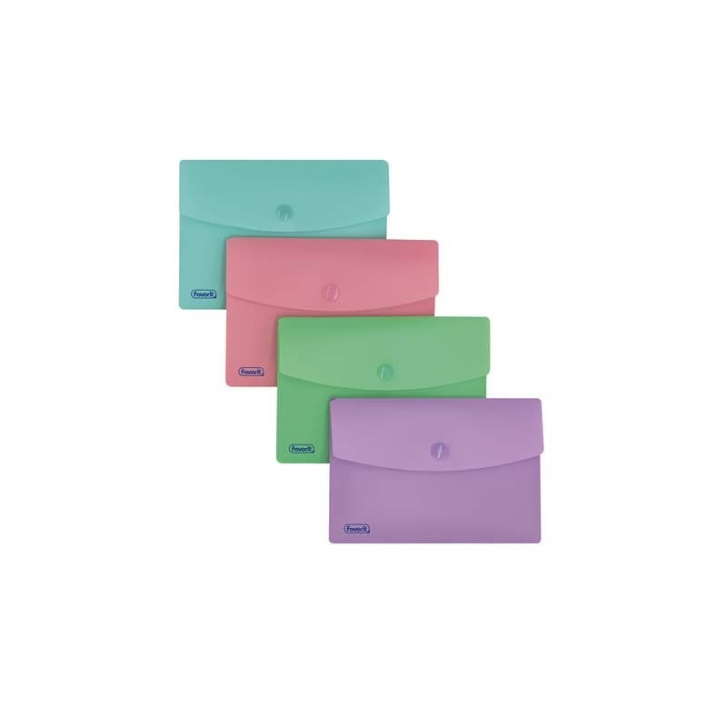 Buste con bottone A6 Favorit Pastel colori assortiti in conf. da 5 400151717