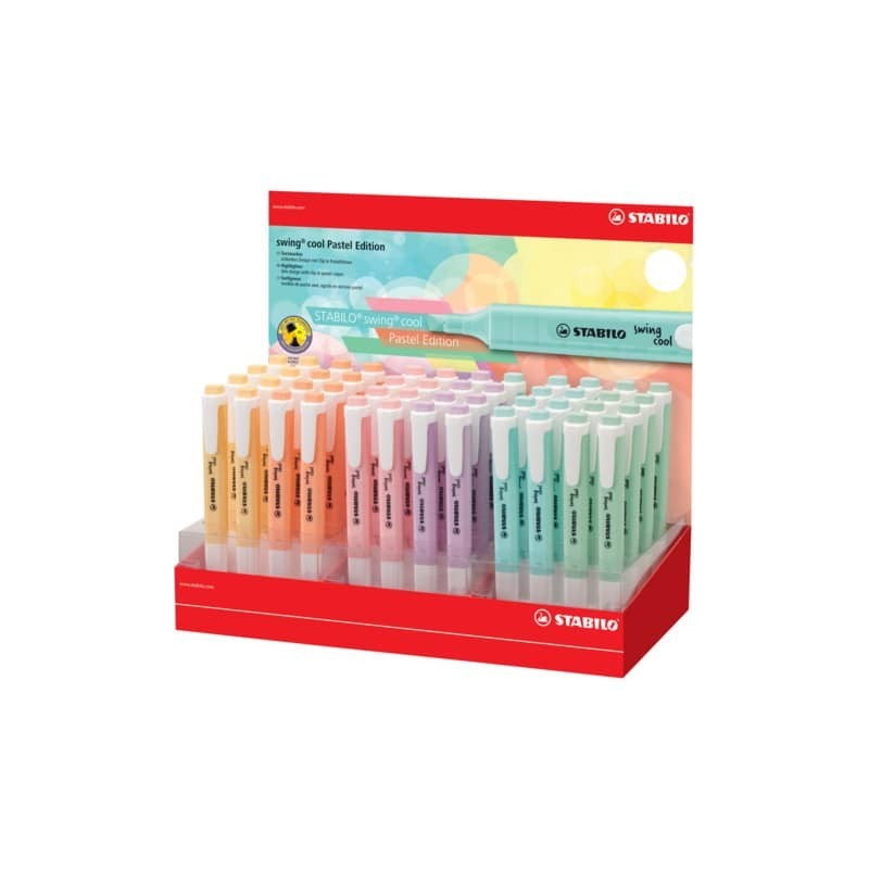 Espositore 48 evidenziatori Stabilo Swing Cool Pastel assortiti - 275/48-8-2