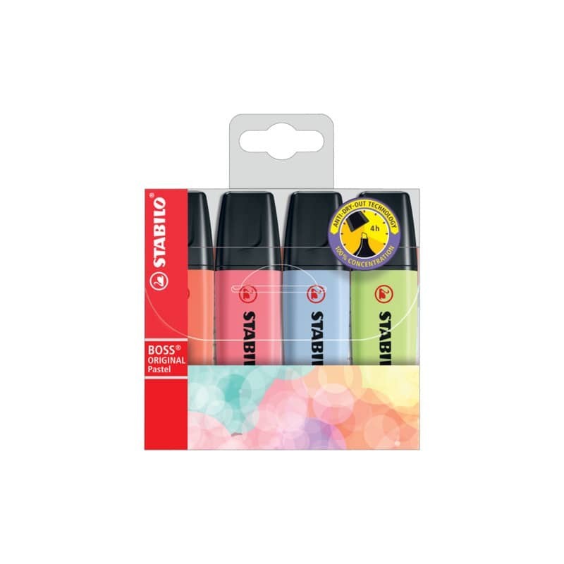 Evidenziatori Stabilo Boss Original Pastel conf. 4 colori assortiti 70/4-3
