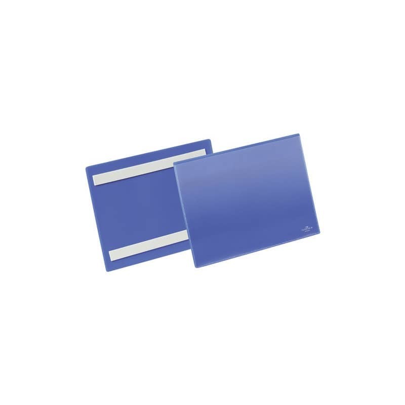 Tasche per identificazione Durable con bande adesive blu f.to esterno mm. 223x 163x1,7- inserto A5 orizz. cf 50- 179507