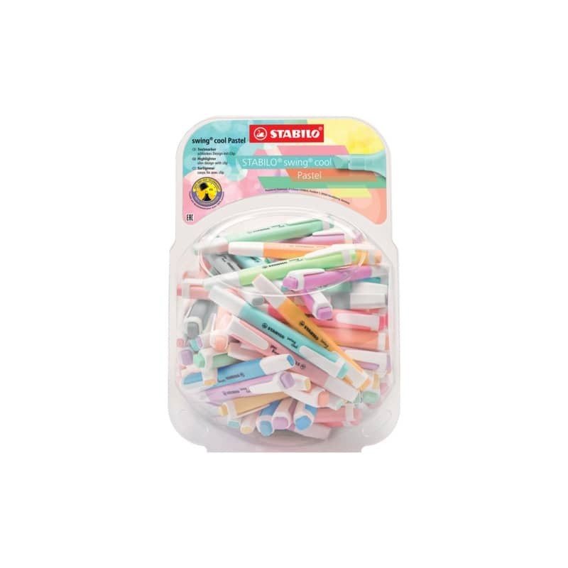 Espositore 100 evidenziatori Stabilo Swing Cool Pastel  - colori assortiti - 275/100-8-2