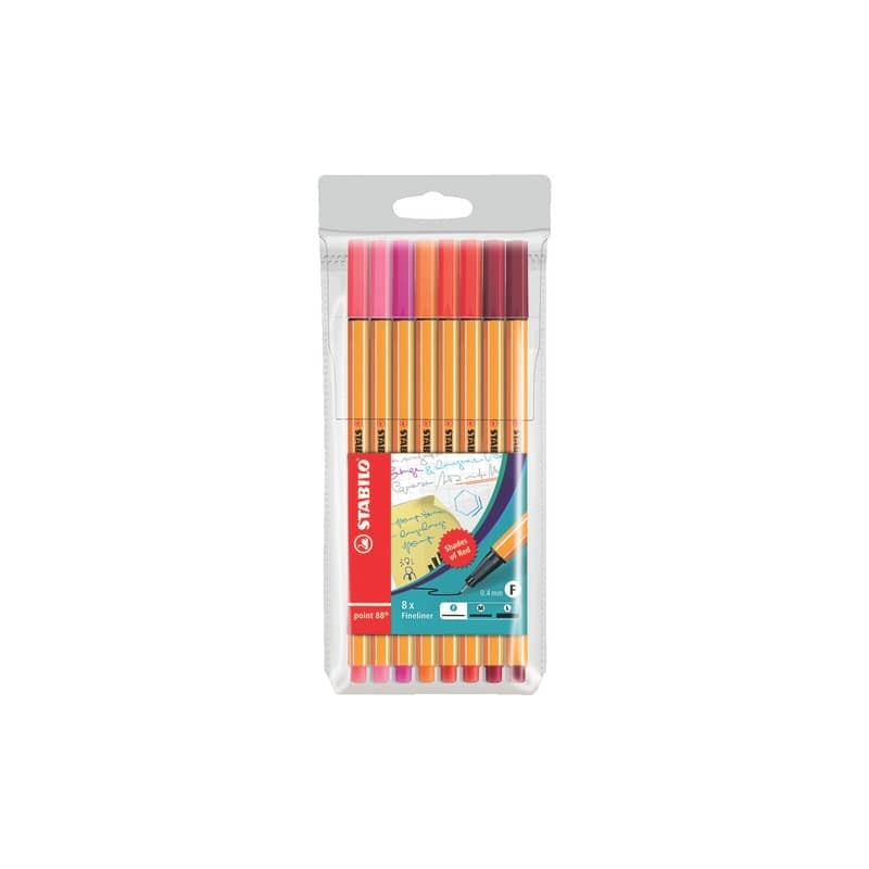 Fineliner Stabilo Point 88® 0,4 mm conf. 8 colori caldi 88/8-02