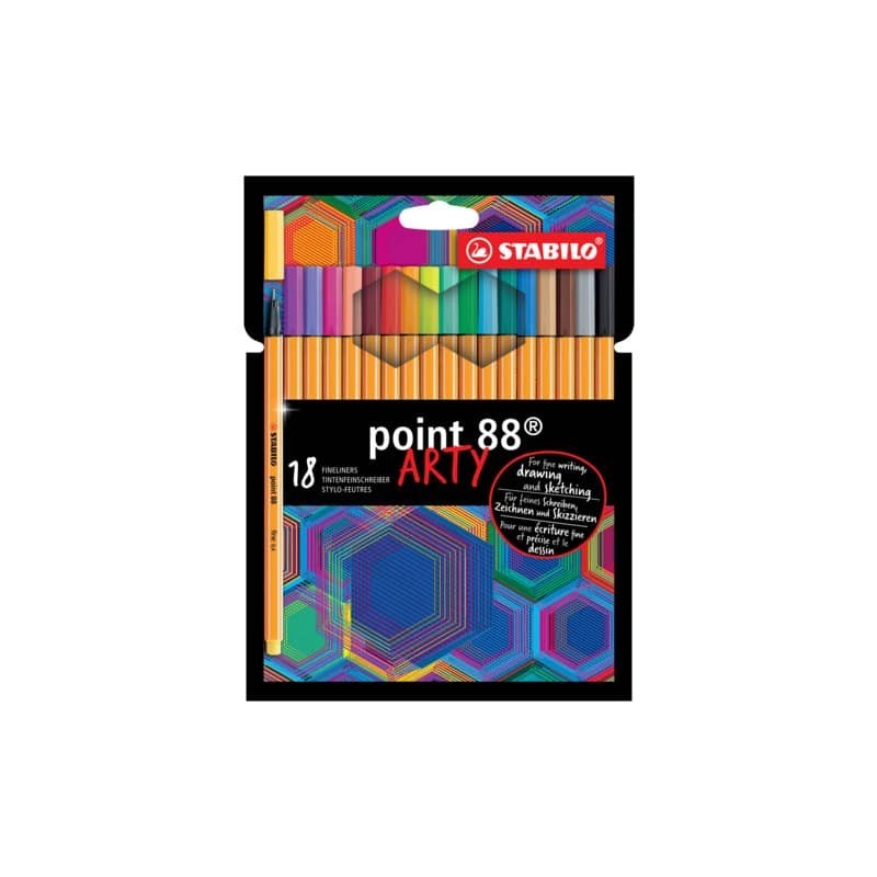 Fineliner Stabilo Point 88® 0,4 mm conf. 18 colori assortiti 8818/1-20