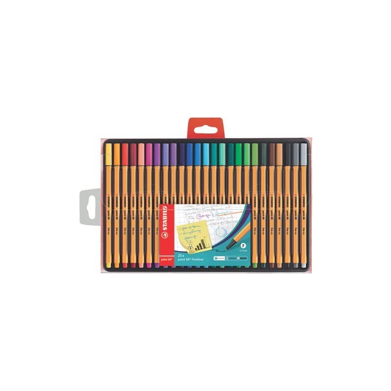 Fineliner Stabilo Point 88® 0,4 mm conf. 25 colori assortiti 8825-1