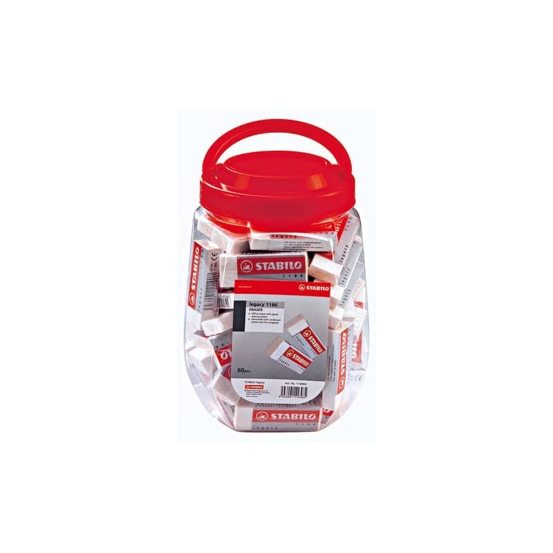 Gomma bianca Stabilo Legacy senza PVC conf. 60 pz 22x11x62 mm 118660