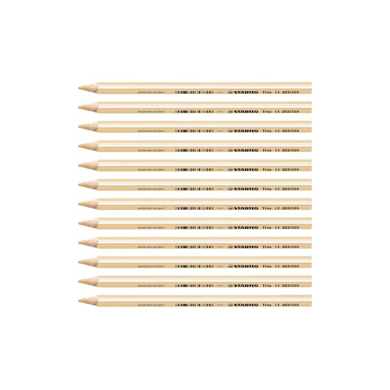 Matite colorate Stabilo Trio Maxi tratto 4,2 mm conf. 12 pezzi carnicino - 203/355
