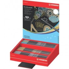 Espositore 60 pennarelli Stabilo Pen 68 tratto 1 mm metallic - colori assortiti - 68/60-8-4