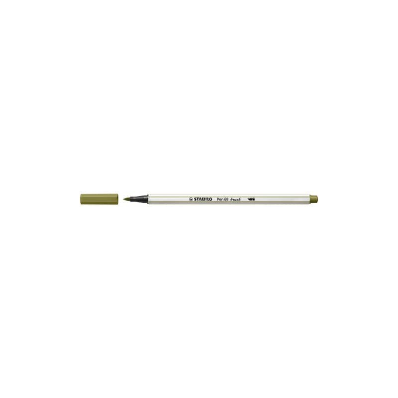 Pennarello Stabilo Pen 68 brush - punta a pennello - M 1 mm verde muschio - 568/37 (Conf.10)