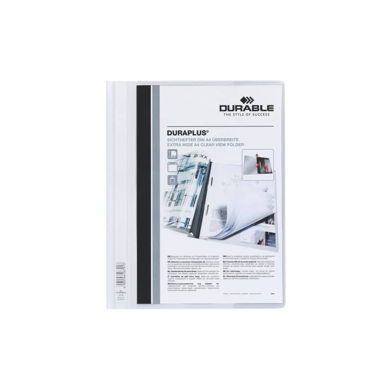 Cartellina ad aghi DURABLE DURAPLUS® A4 bianco 257902 (Conf.25)