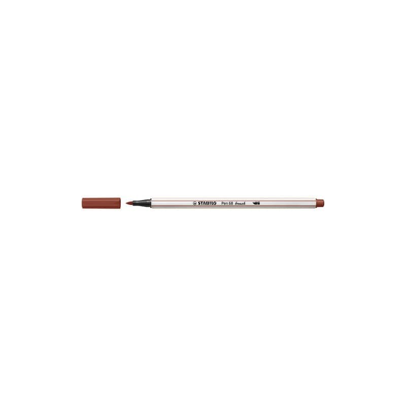 Pennarello Stabilo Pen 68 brush - punta a pennello - M 1 mm terra di Siena - 568/75 (Conf.10)