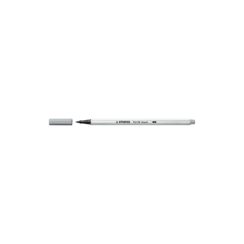 Pennarello Stabilo Pen 68 brush - punta a pennello - M 1 mm grigio freddo medio - 568/95 (Conf.10)