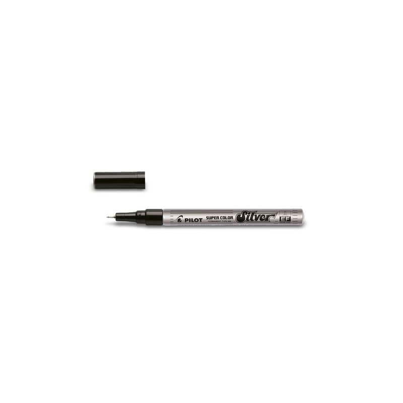 Marcatore a vernice Pilot Super Color punta in fibra di acrilico 1 mm argento - 002451 (Conf.12)