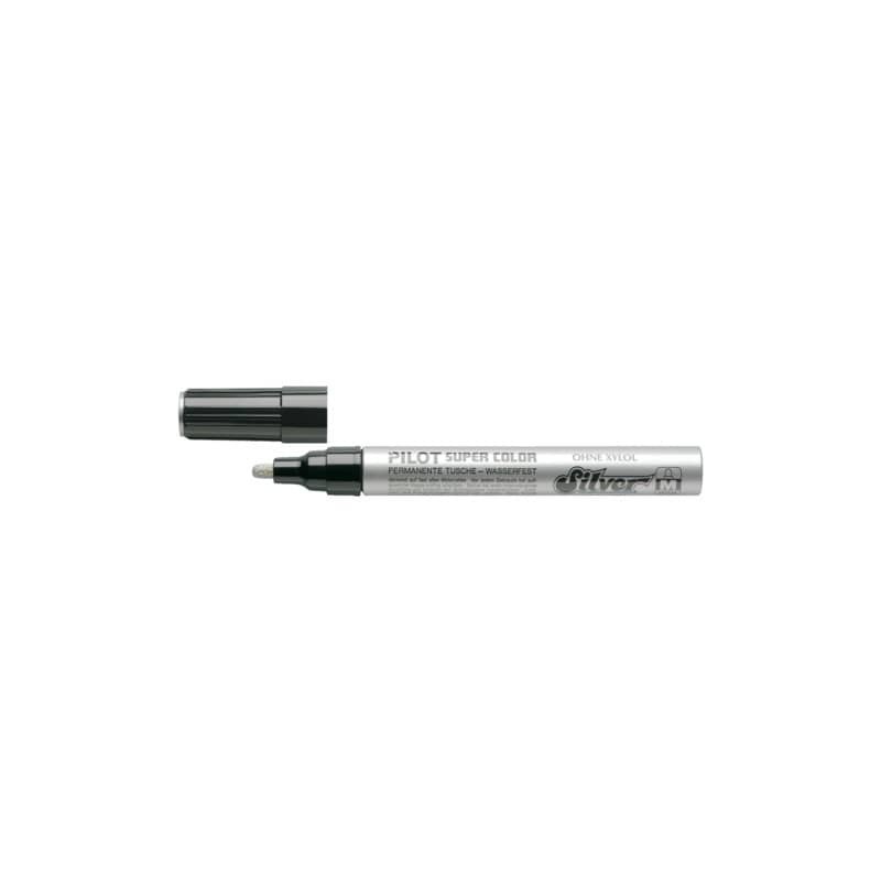 Marcatore a vernice Pilot Super Color punta in fibra di acrilico 4,5 mm argento - 002440 (Conf.12)