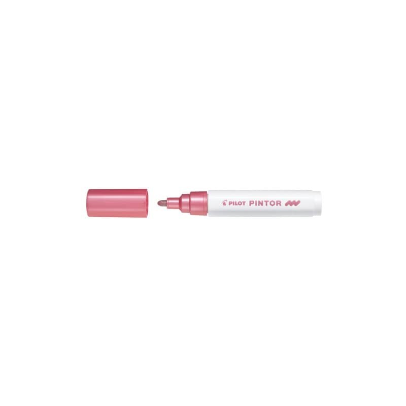 Marcatore multisuperficie Pilot Pintor a base d'acqua punta in fibra 4,5 mm rosa metallizzato - 002378
