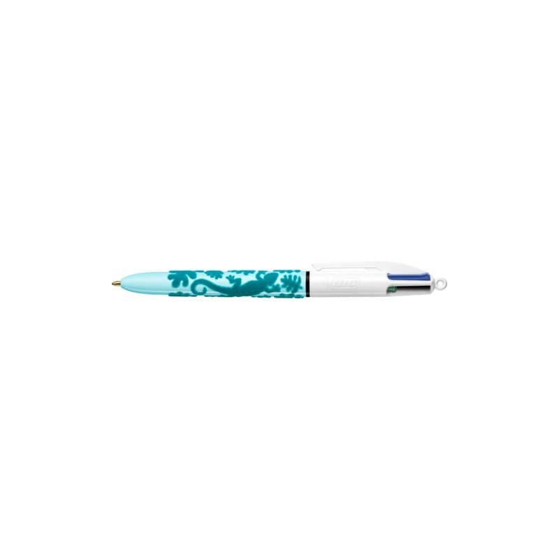 Penna a sfera a scatto BIC 4 Colours Velours M 1 mm in conf. 12 fantasie assortite - 9672771