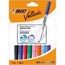 Marcatore per lavagne bianche BIC Velleda 1741 punta conica 1,4 mm in conf. da 8 colori assortiti - 503844