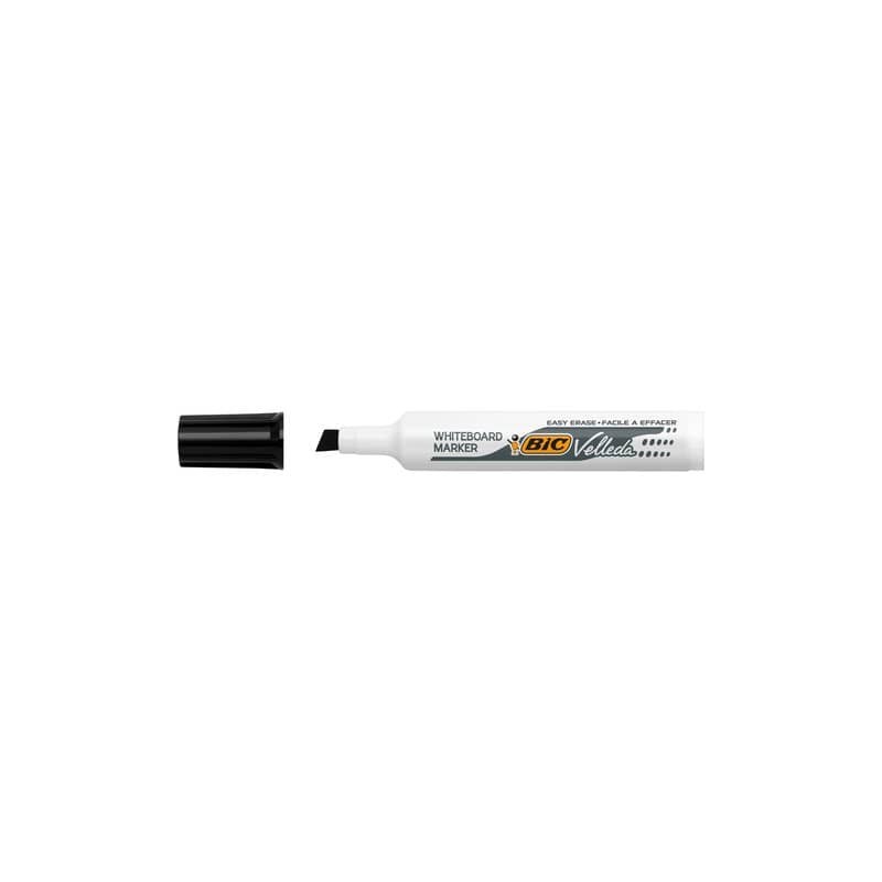 Marcatore per lavagne bianche BIC Velleda 1791 punta a scalpello tratto 3,3-4,6 mm nero - 9431931 (Conf.12)