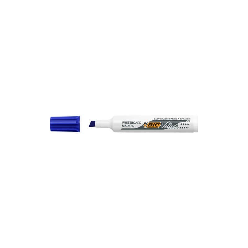 Marcatore per lavagne bianche BIC Velleda 1791 punta a scalpello tratto 3,3-4,6 mm blu - 9431941 (Conf.12)