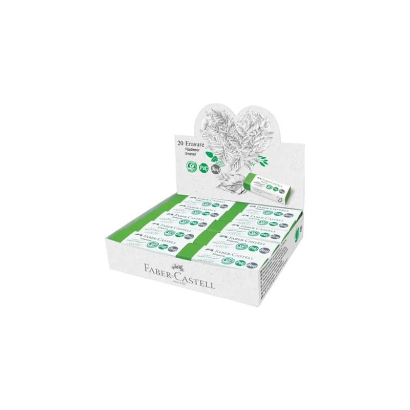 Gomma bianca Faber Castell ERASURE PVC free e dust free - 187250 (Conf.20)
