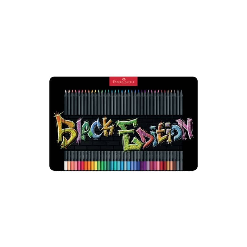 Matite colorate Faber-Castell Black Edition - colori assortiti - astuccio in metallo - conf. 36 pezzi  - 116437