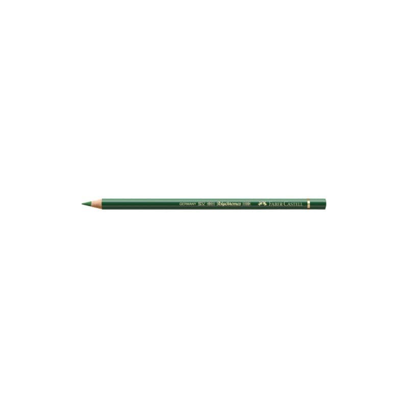 Matite colorate permanenti Faber Castell Polychromos mina 3,8 mm conf. 6 pezzi - verde permanente oliva - 110167