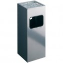 Posacenere Durable a colonna acciaio con sabbia e cestino base quadrata H 62 x Ø 25 cm argento metallizzato - 333123