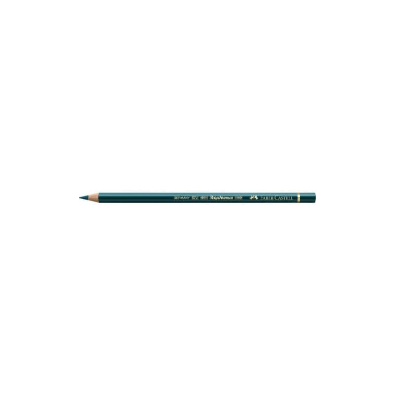 Matite colorate permanenti Faber Castell Polychromos mina 3,8 mm conf. 6 pezzi - verde cobalto intenso - 110158