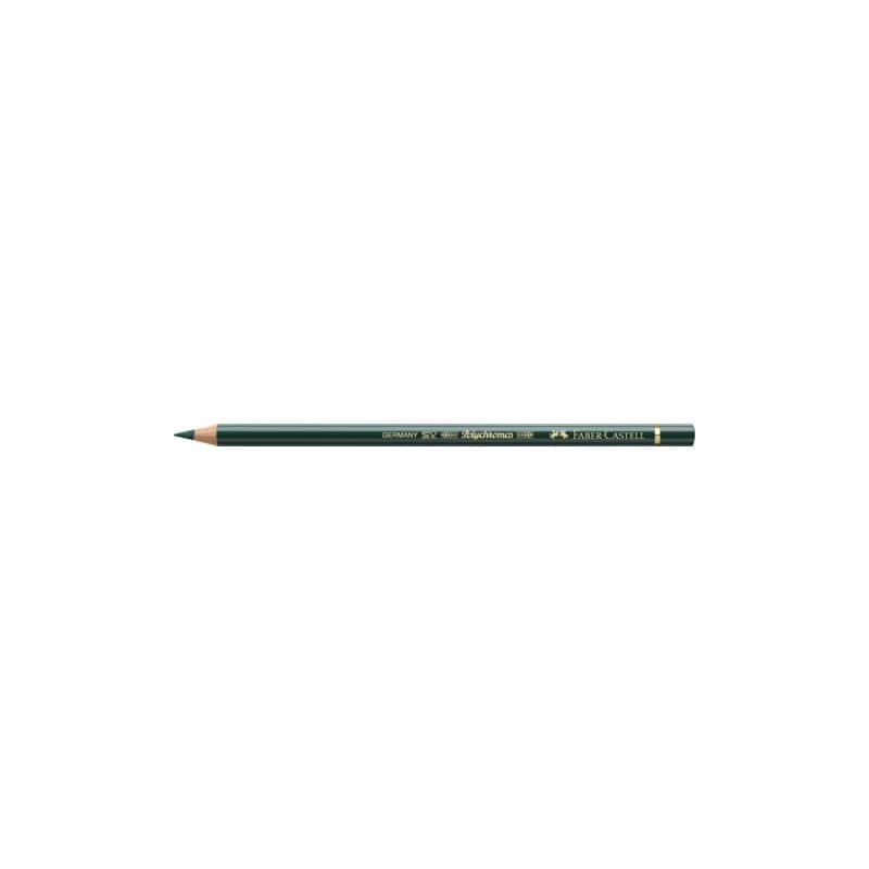 Matite colorate permanenti Faber Castell Polychromos mina 3,8 mm conf. 6 pezzi - verde cromo ossido - 110278