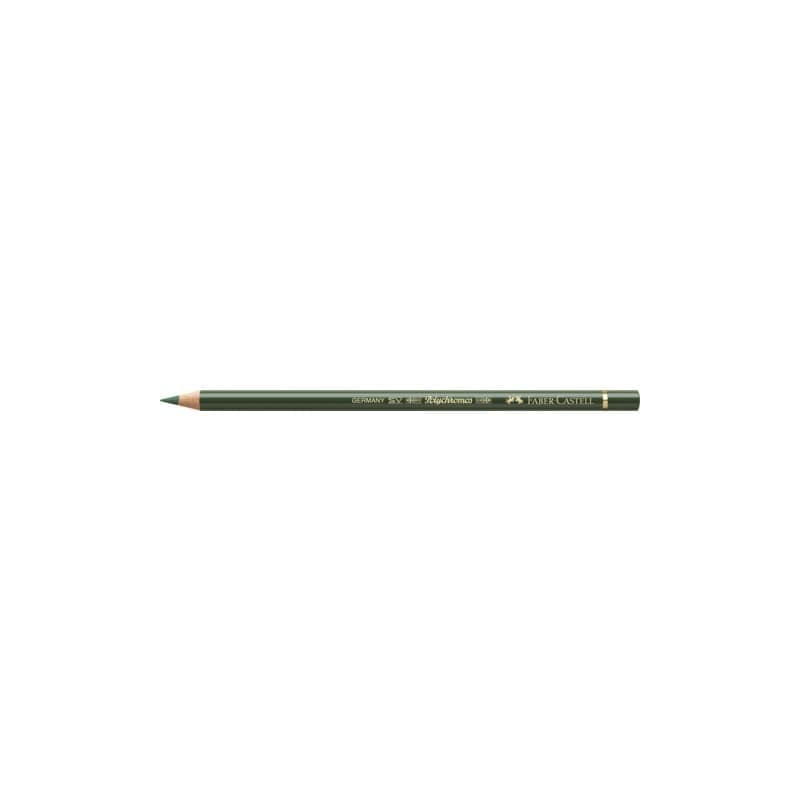 Matite colorate permanenti Faber Castell Polychromos mina 3,8 mm conf. 6 pezzi - verde cromo ossido opaco - 110174
