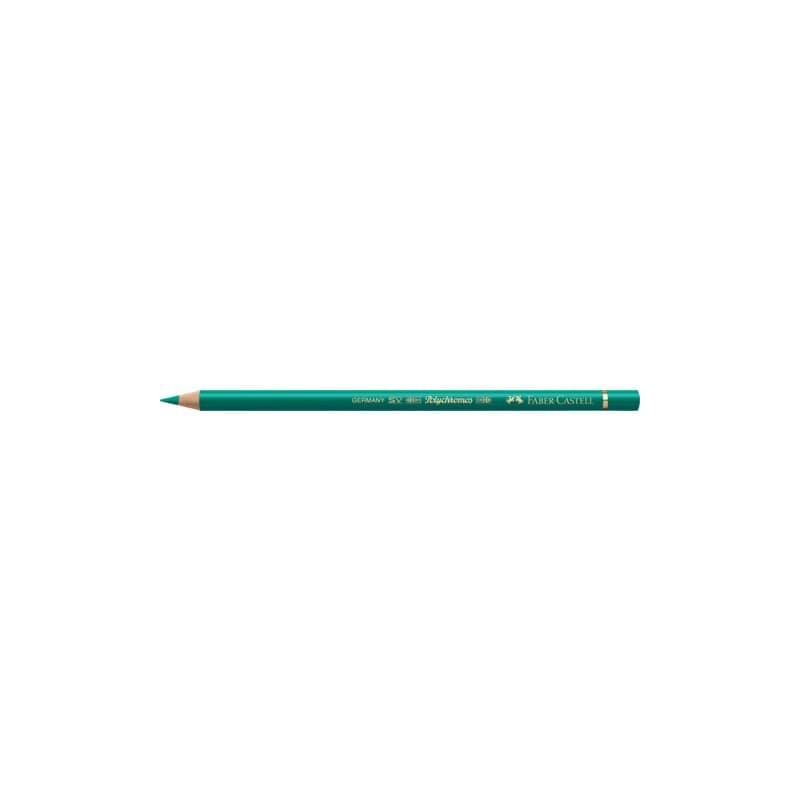Matite colorate permanenti Faber Castell Polychromos mina 3,8 mm conf. 6 pezzi - verde ftalico - 110161