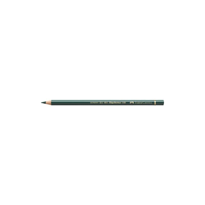 Matite colorate permanenti Faber Castell Polychromos mina 3,8 mm conf. 6 pezzi - verde ginepro - 110165