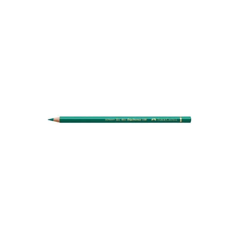 Matite colorate permanenti Faber Castell Polychromos mina 3,8 mm conf. 6 pezzi - verde ftalico scuro - 110264