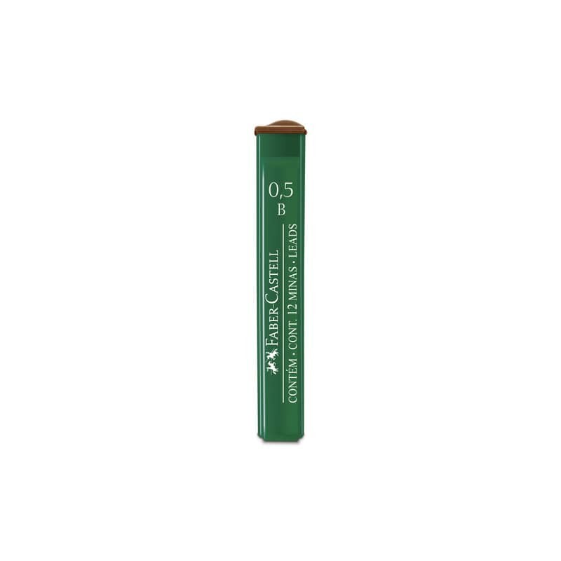 Astucci 12 mine B Faber-Castell Poly 0,5 mm - scatola 12 astucci 521501