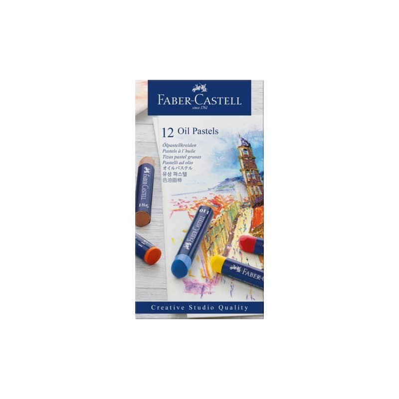 Pastelli a olio Faber-Castell Oil Pastels Creative Studio colori assoriti - conf. 12 pezzi - 127012