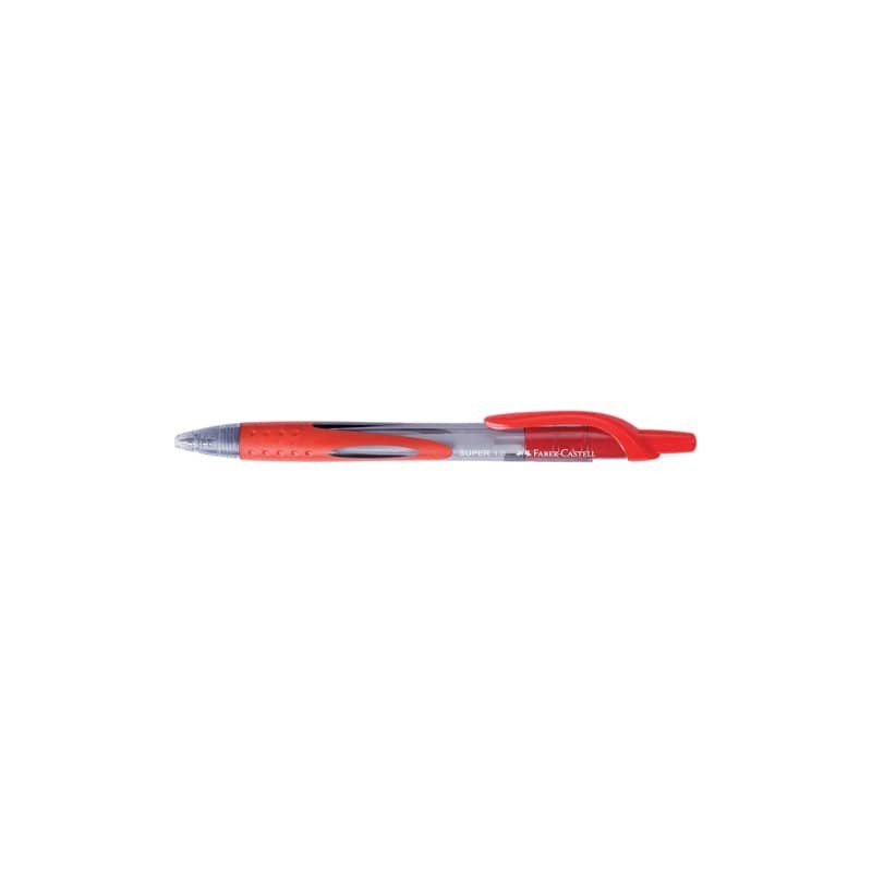Penna a sfera a scatto Faber Castell Super 1 mm rosso - 143821 (Conf.12)