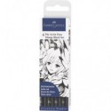 Penna inchiostro pigmentato Faber Castell Pitt Artist conf. 4 pezzi - Manga set nero - 267121