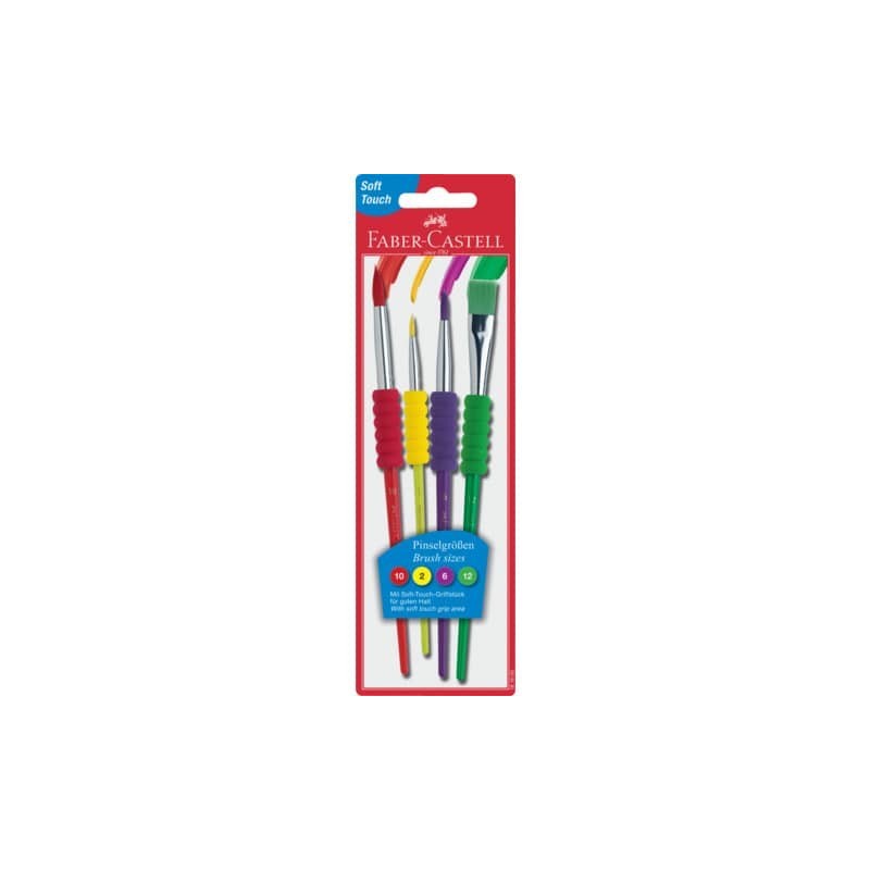 Pennelli Faber Castell Soft touch conf. 4 pezzi in blister - 481600