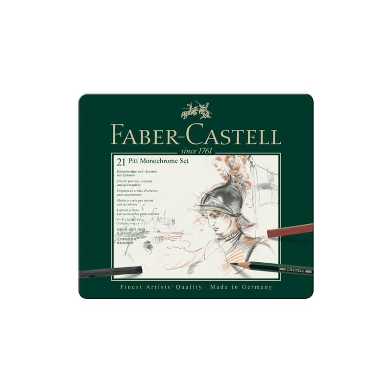 Set metallo Faber Castell Monochrome belle arti medium conf. 21 elementi - 112976