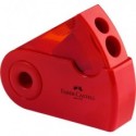 Temperamatite 2 fori Faber-Castell Sleeve con serbatoio colore rosso/blu - 182701 (Conf.12)