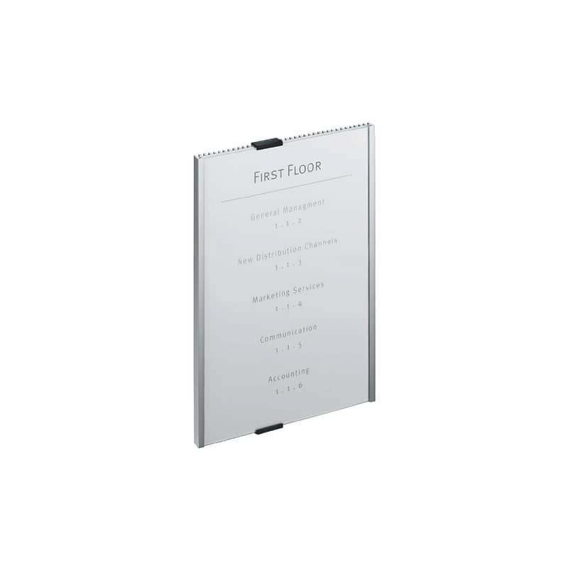 Targhe DURABLE INFO SIGN alluminio/acrilico trasparente/argento metallizzato 210x297 mm - 480623