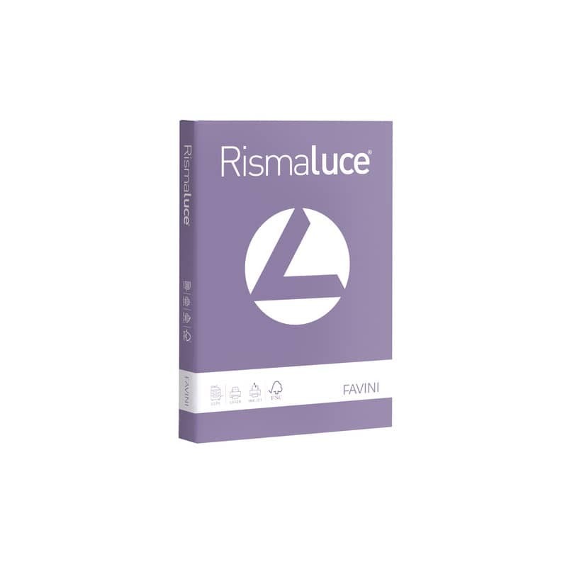 Carta colorata Favini Rismaluce colori forti 200 g/m² A4 - risma da 125 ff violetto - A67J104