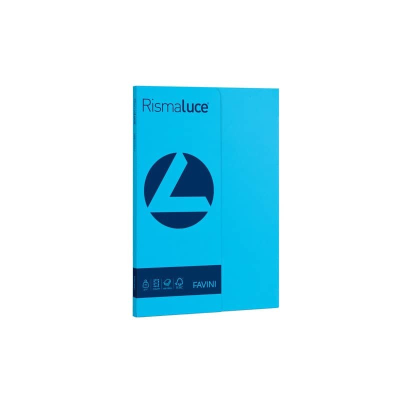Carta colorata Favini Rismaluce colori forti 90 g/m² A4 - risma da 100 ff azzurro - A69G144