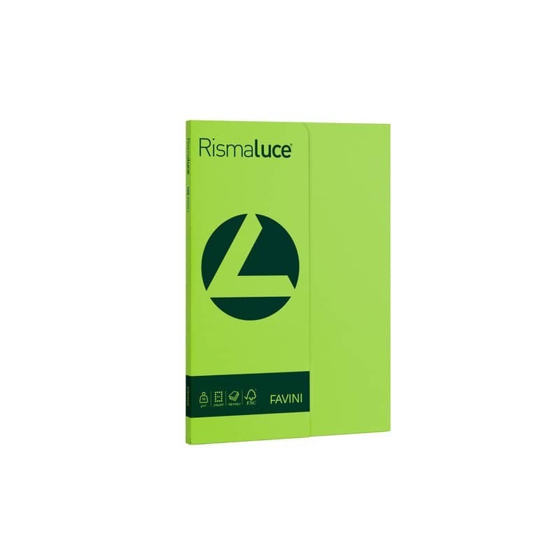 Carta colorata Favini Rismaluce colori forti 90 g/m² A4 - risma da 100 ff pistacchio - A69M144