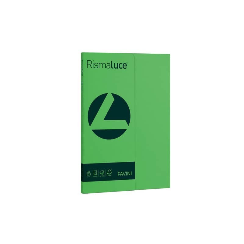 Carta colorata Favini Rismaluce colori forti 90 g/m² A4 - risma da 100 ff verde - A69D144